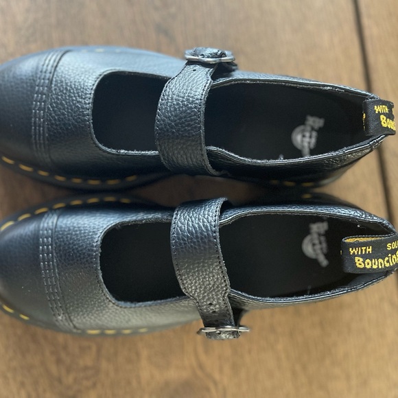 Doc Martens Mary Janes - ADDINA FLOWER BUCKLE LEATHER PLATFORM SHOES - Picture 4 of 6